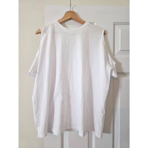 Marcella NYC Cornelia Cold Shoulder Cutout Organic Cotton T-Shirt L $78 - Picture 3 of 7